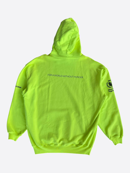 Balenciaga Neon Green & Black World Food Programme Logo Hoodie