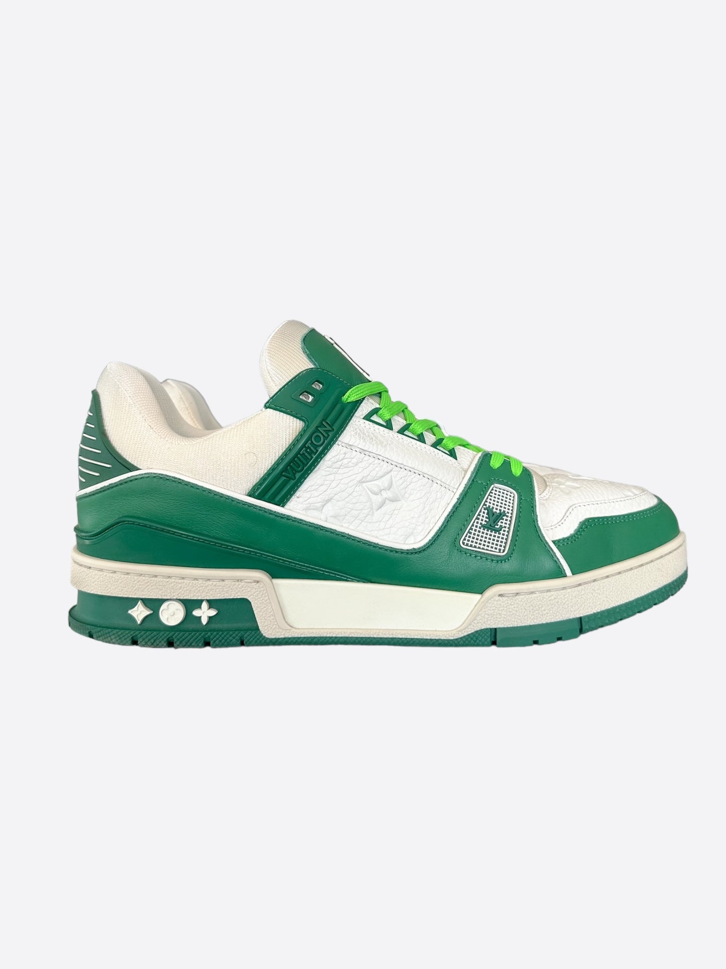 Louis Vuitton Green & White Monogram Trainers