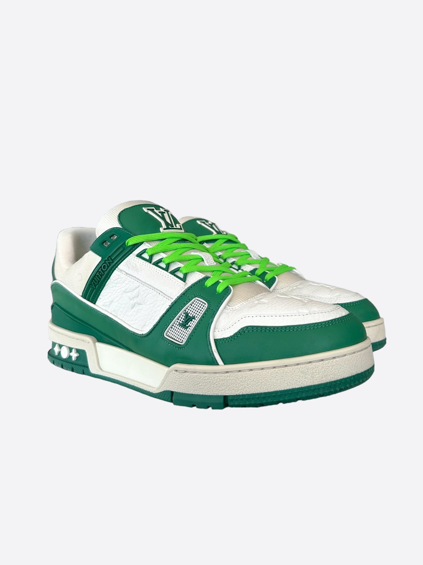 Louis Vuitton Green & White Monogram Trainers