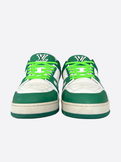 Louis Vuitton Green & White Monogram Trainers