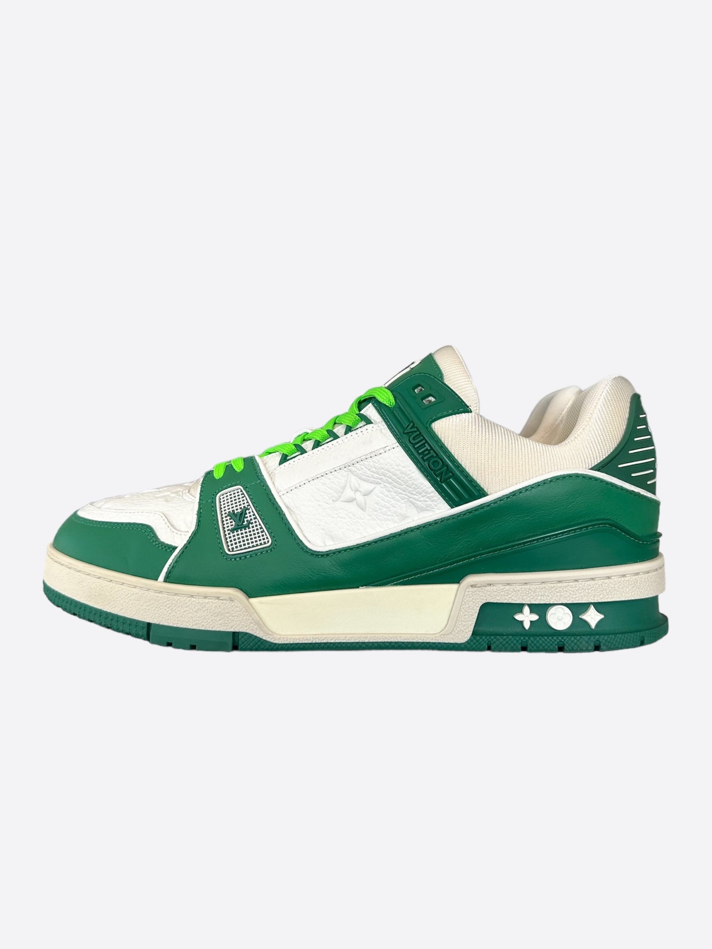 Louis Vuitton Green & White Monogram Trainers