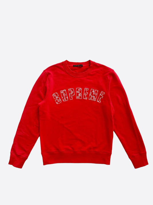 Louis Vuitton Supreme Red & White Arc Logo Sweater