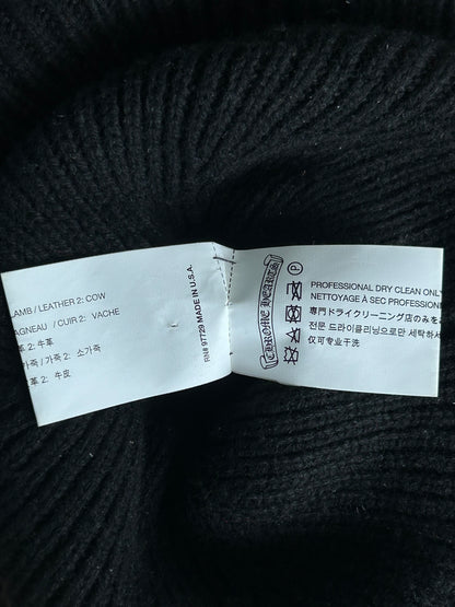 Chrome Hearts Matty Boy Black & Silver Chomper Patch Cashmere Beanie