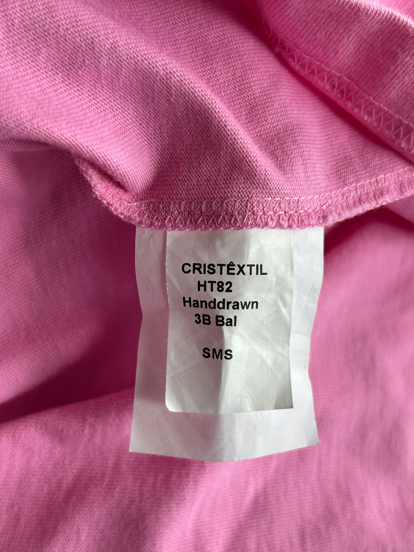 Balenciaga Pink & Black Sharpie Logo T-Shirt