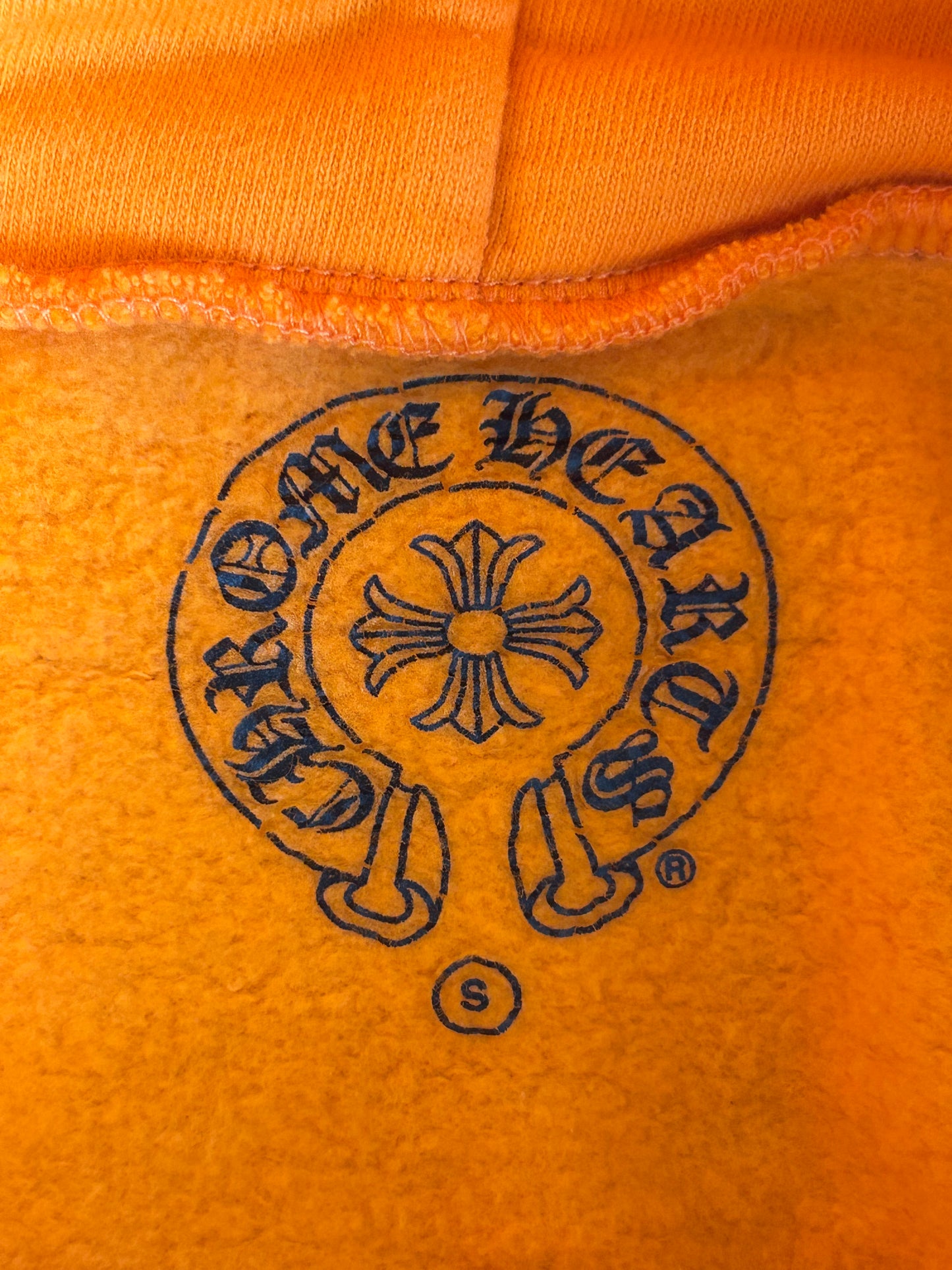 Chrome Hearts Off-White Orange & Black Cross Patch Hoodie