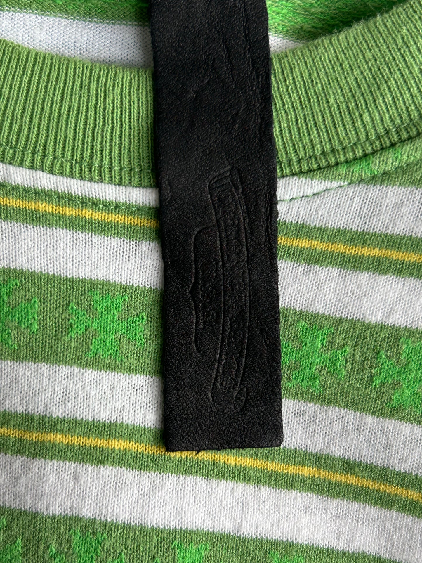 Chrome Hearts Green & White Striped T-Shirt