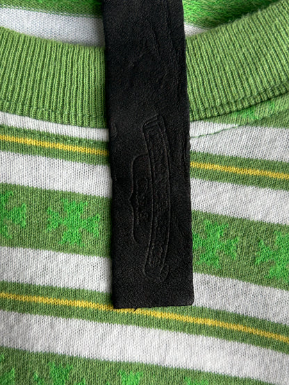 Chrome Hearts Green & White Striped T-Shirt