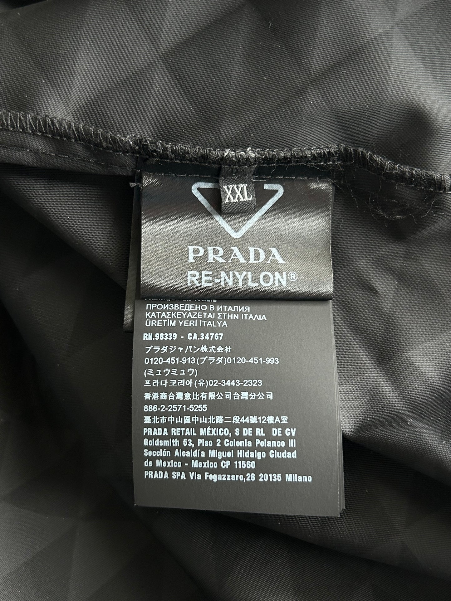 Prada Black Jacquard Logo Windbreaker