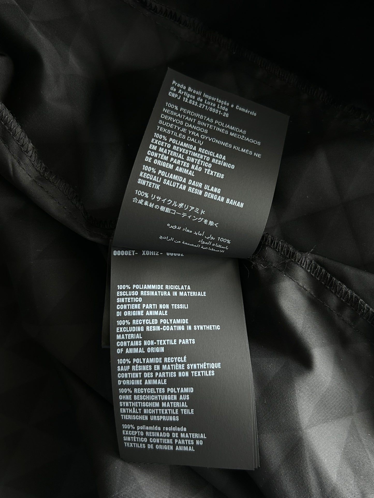 Prada Black Jacquard Logo Windbreaker