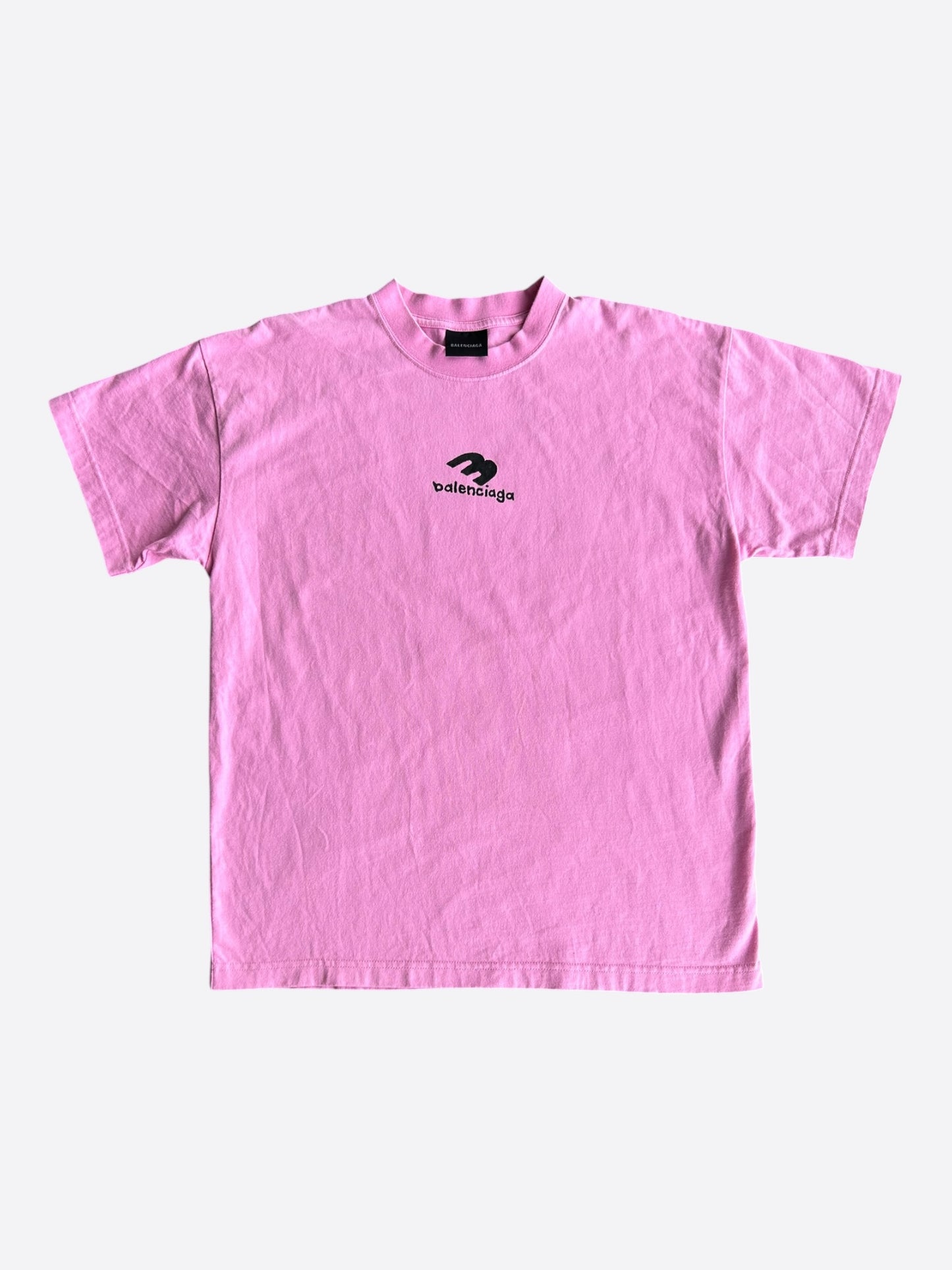 Balenciaga Pink & Black Sharpie Logo T-Shirt