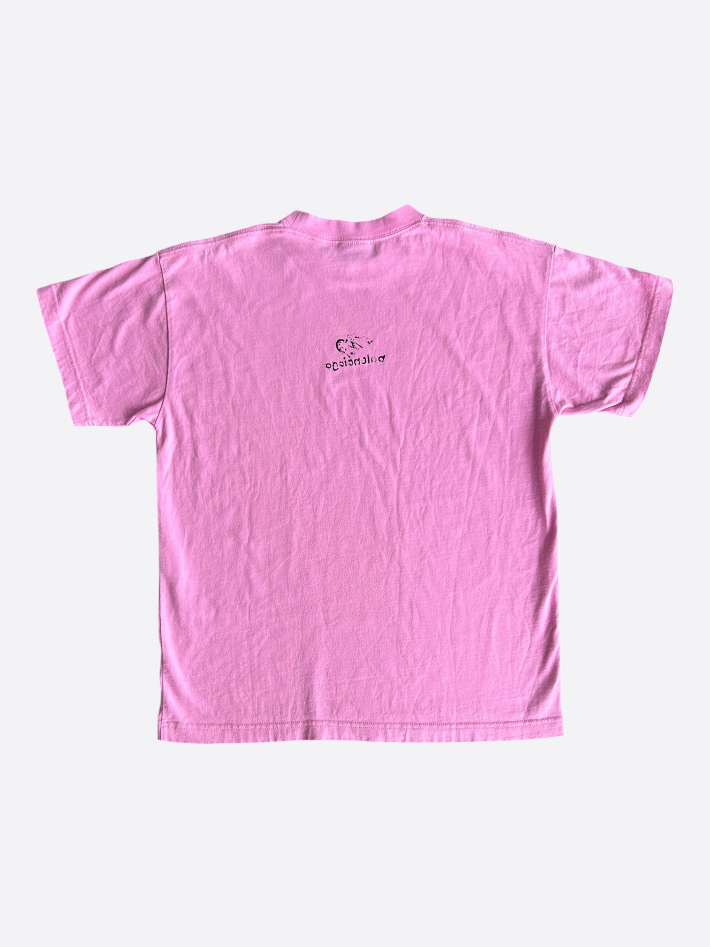 Balenciaga Pink & Black Sharpie Logo T-Shirt
