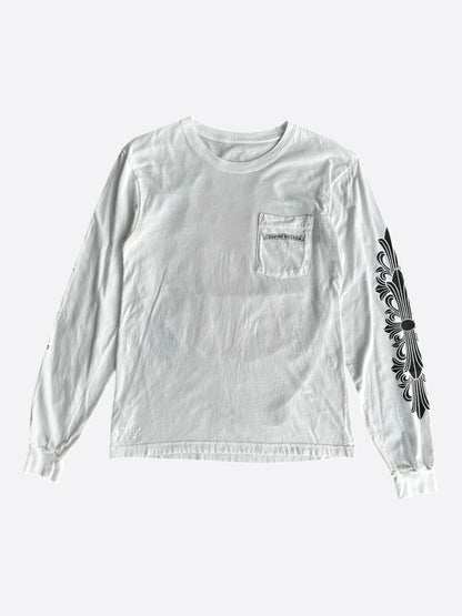 Chrome Hearts White & Black Dagger Logo Longsleeve T-Shirt