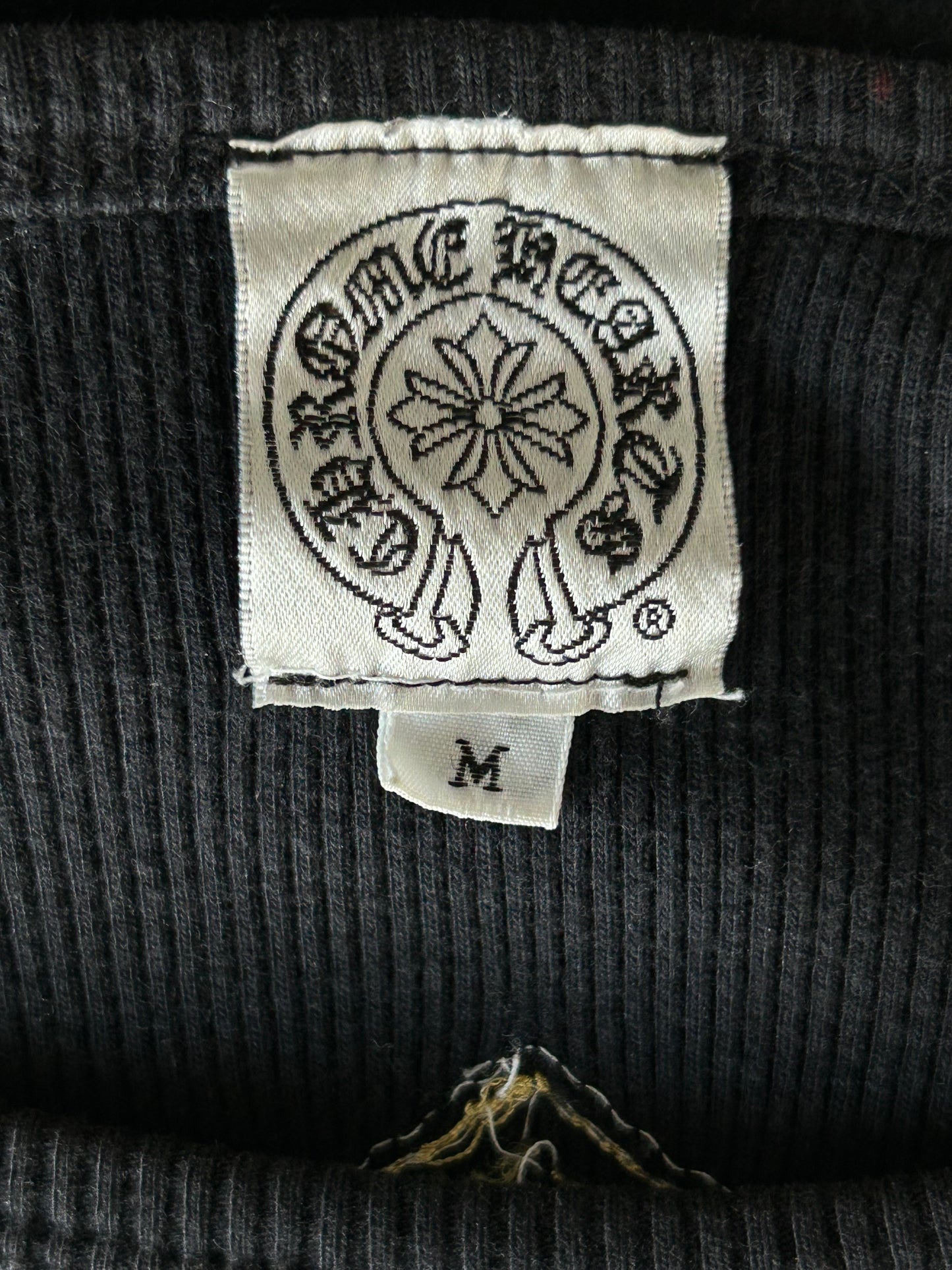 Chrome Hearts Black & Yellow Cross Patch Thermal Longsleeve T-Shirt