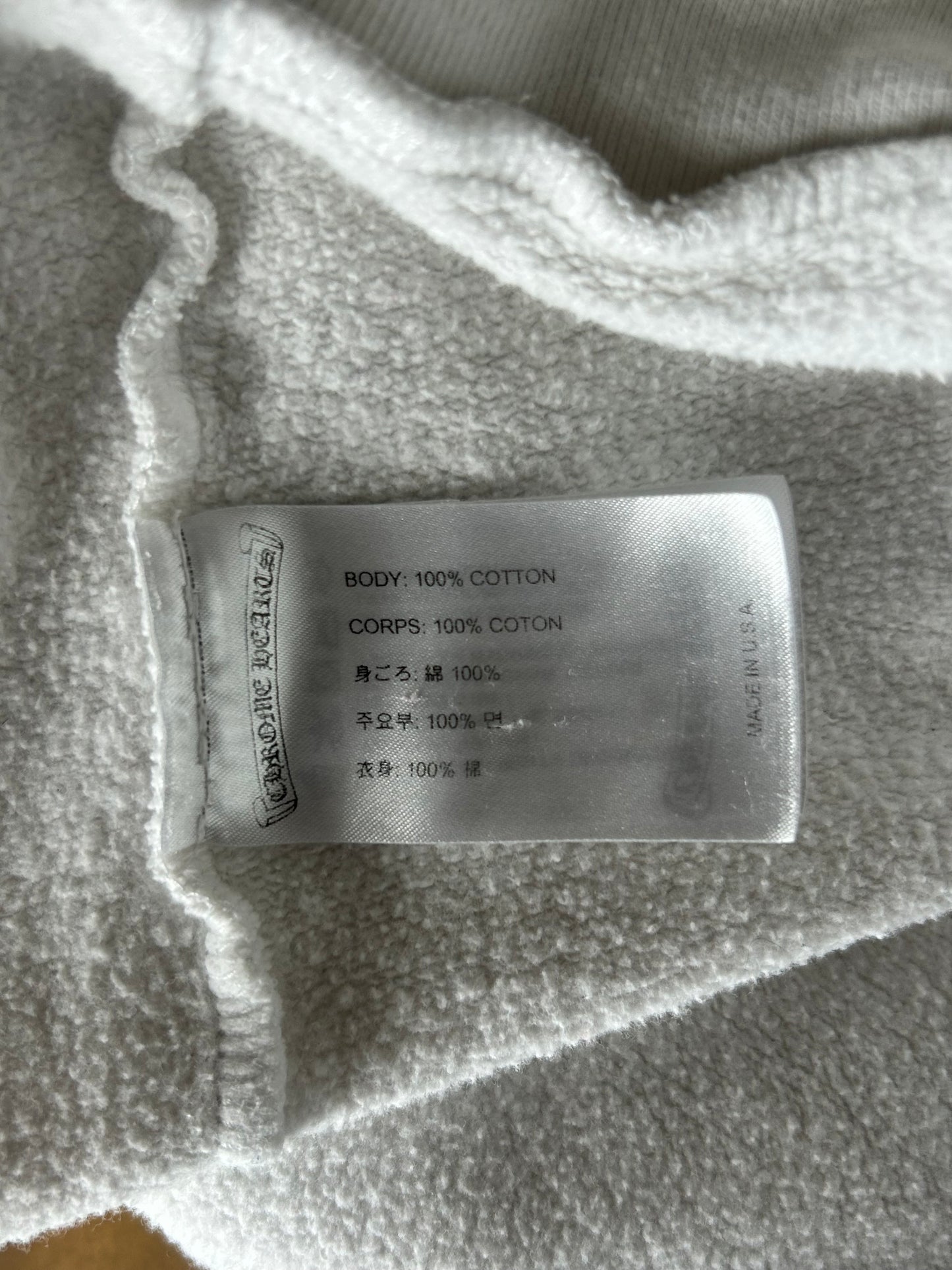 Chrome Hearts White & Black Scroll Logo Zip Up Hoodie