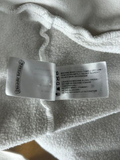 Chrome Hearts White & Black Scroll Logo Zip Up Hoodie
