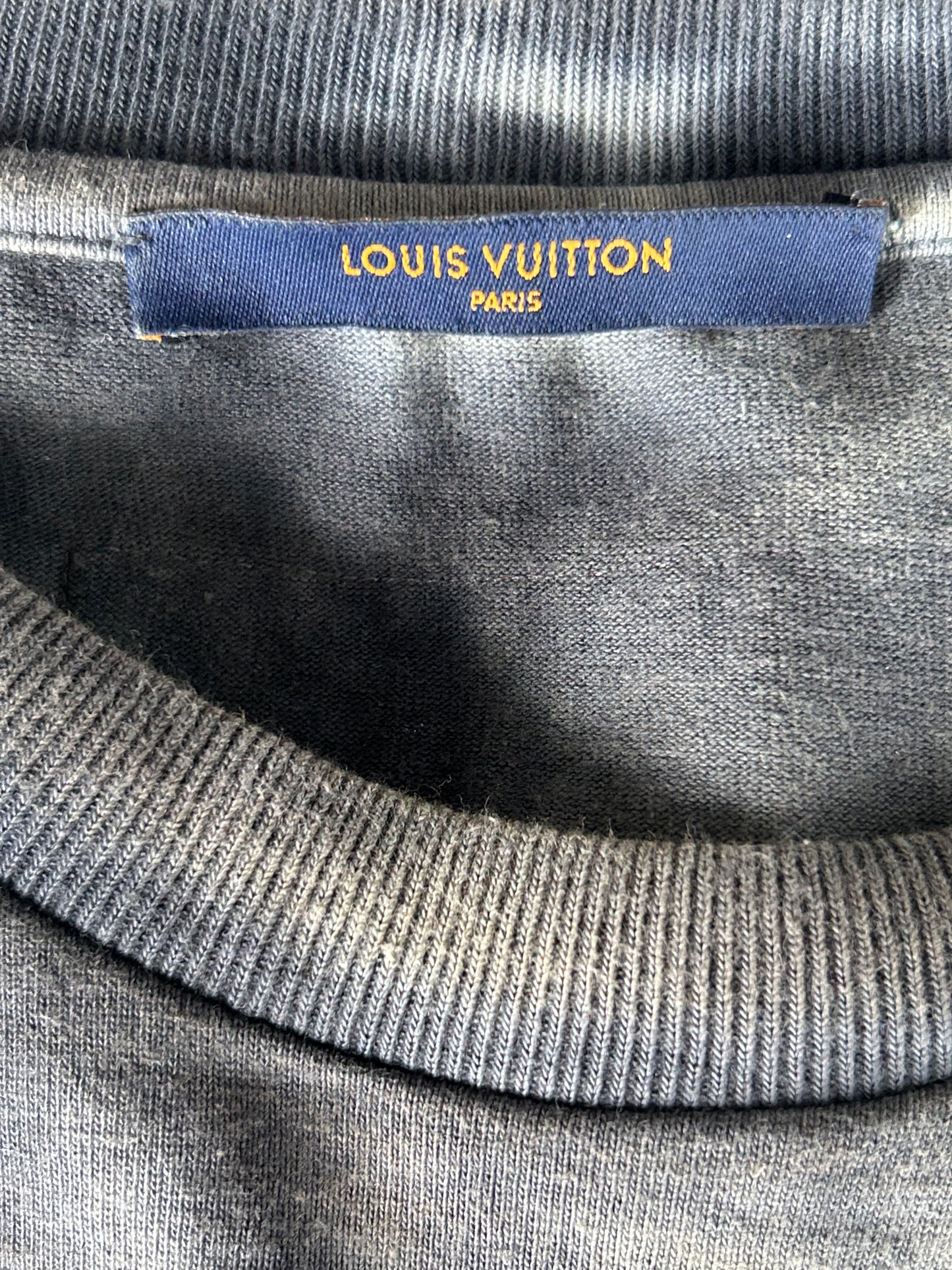 Louis Vuitton Grey & Orange Tie-Dye Graffiti T-Shirt
