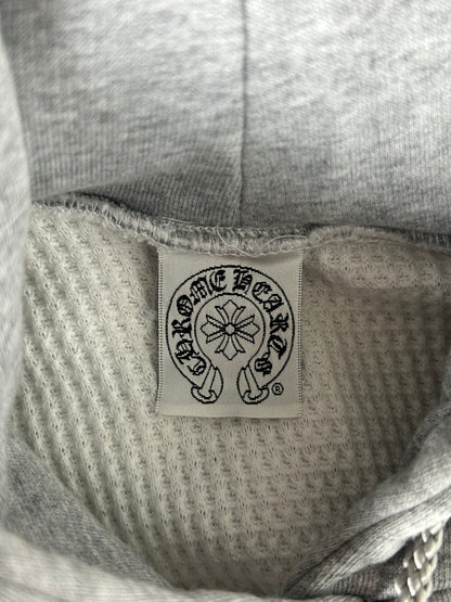 Chrome Hearts Grey & Black Scroll Logo Thermal Hoodie