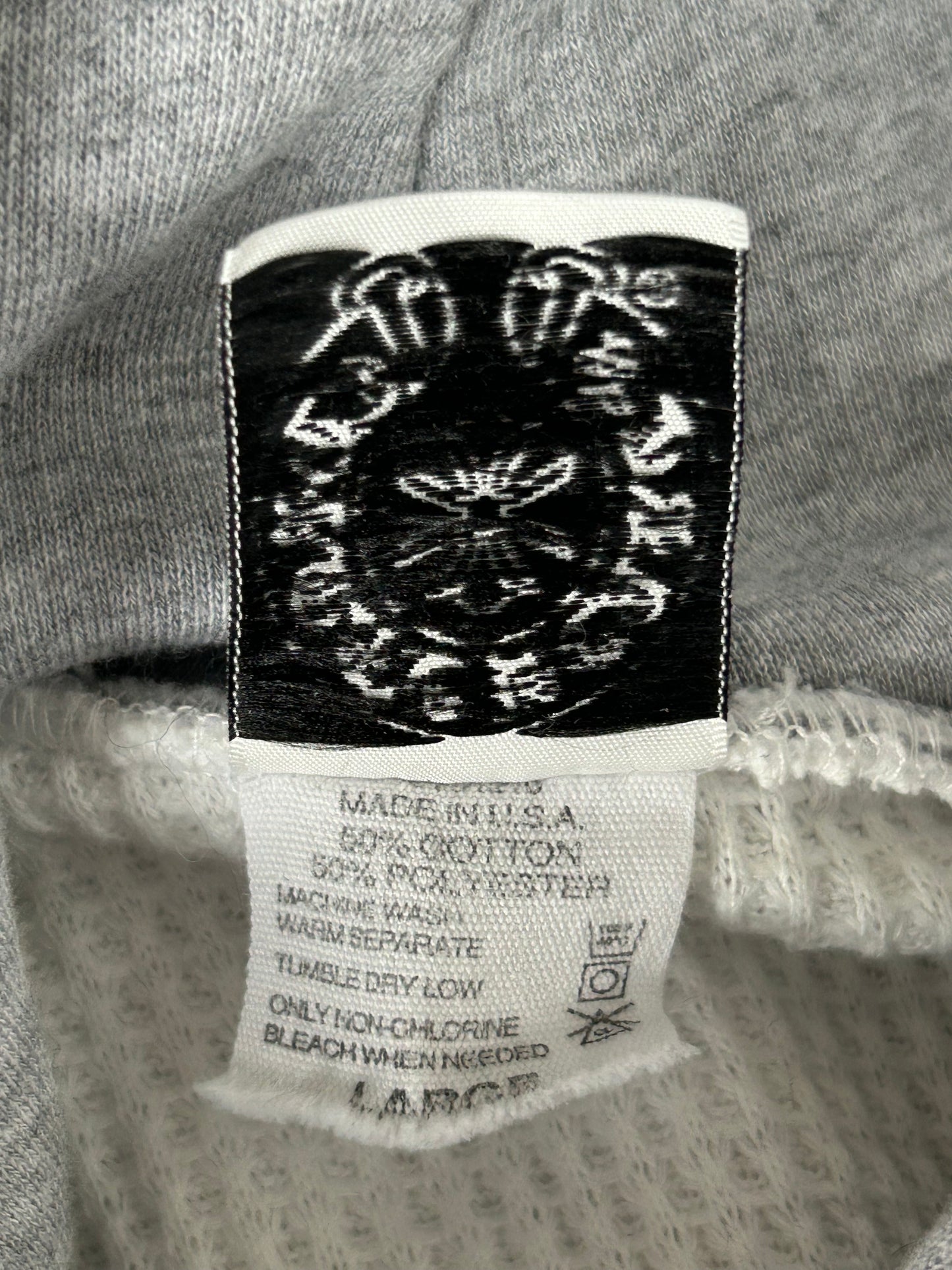 Chrome Hearts Grey & Black Scroll Logo Thermal Hoodie