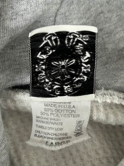 Chrome Hearts Grey & Black Scroll Logo Thermal Hoodie