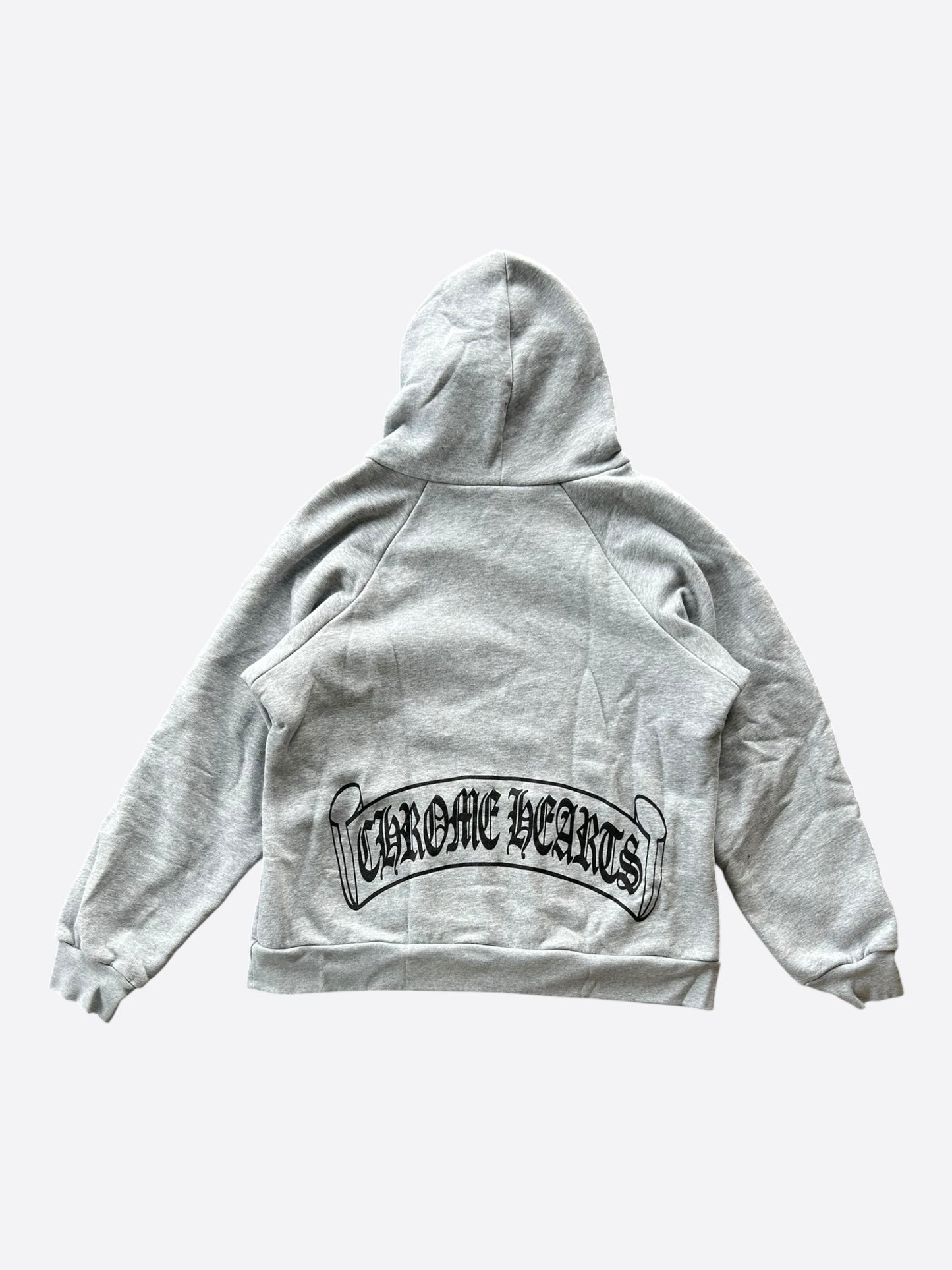 Chrome Hearts Grey & Black Scroll Logo Thermal Hoodie