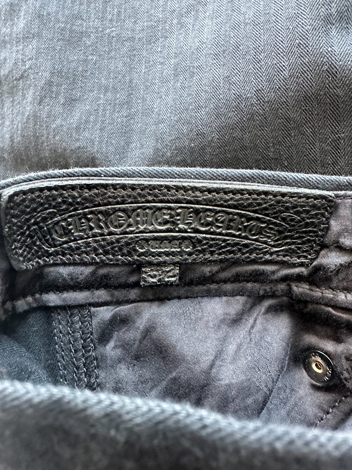 Chrome Hearts Black Herringbone Carpenter Pants