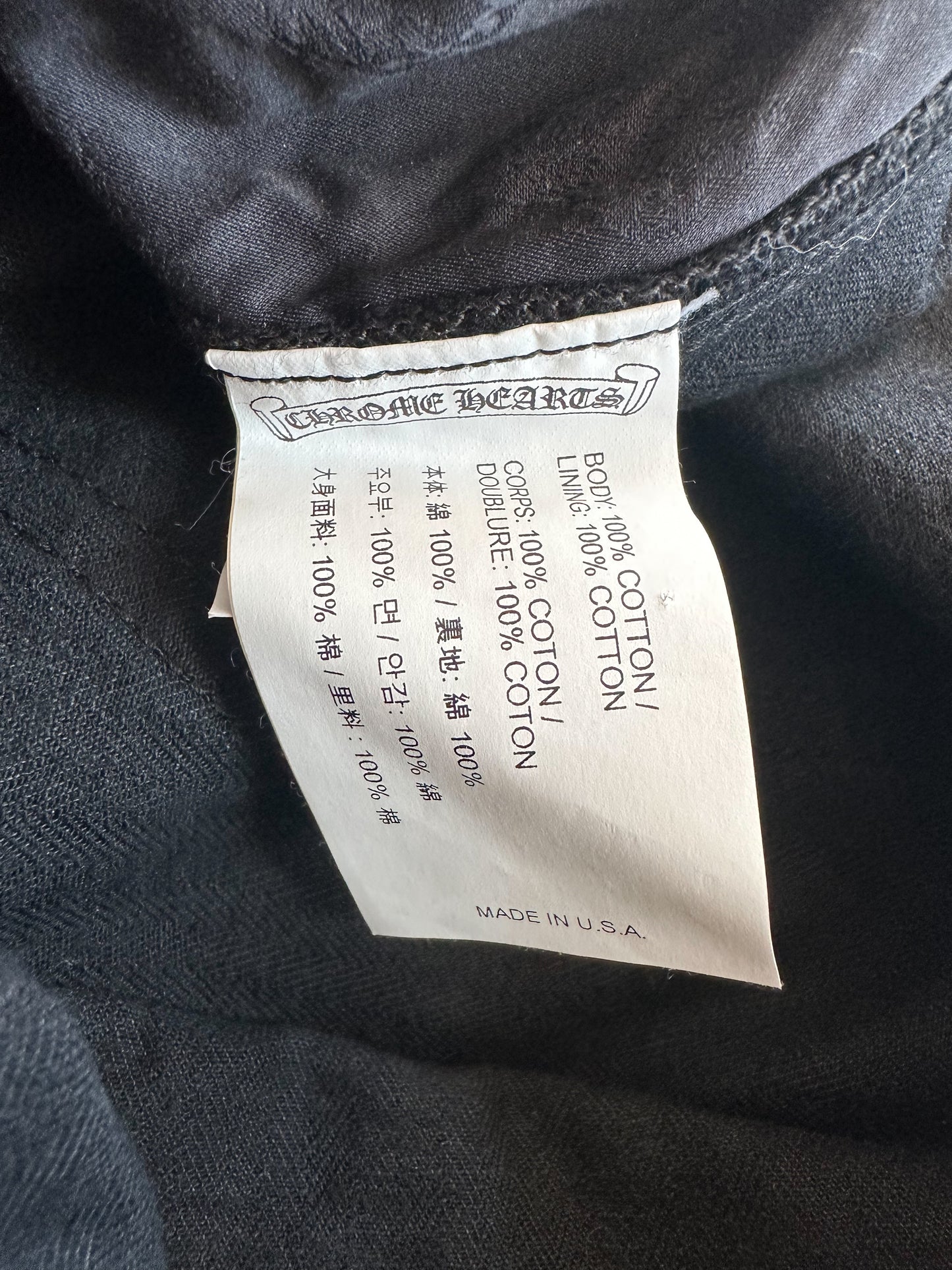 Chrome Hearts Black Herringbone Carpenter Pants