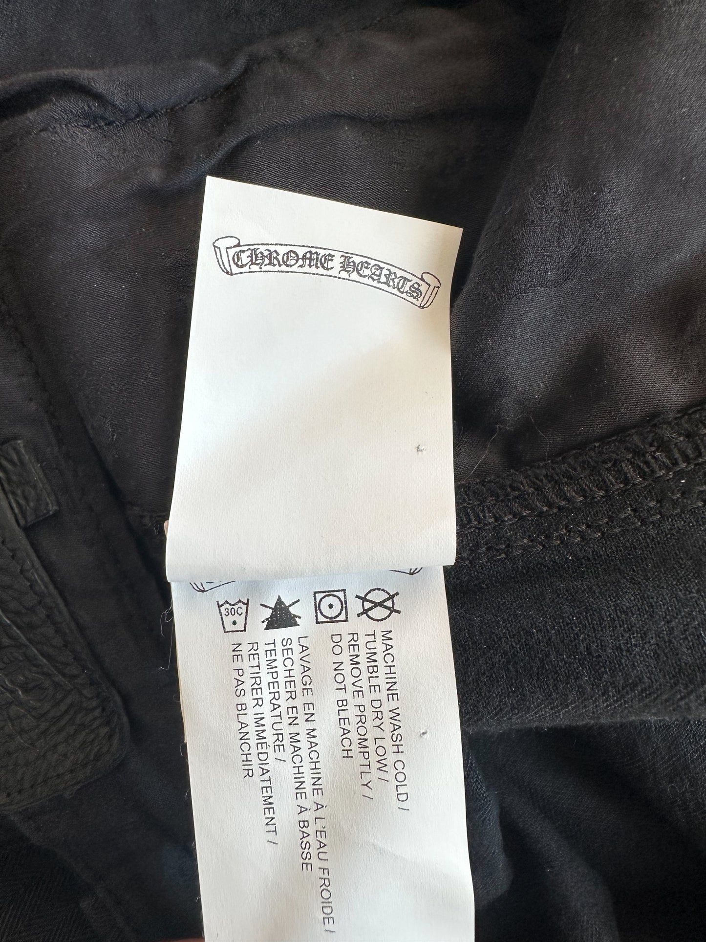 Chrome Hearts Black Herringbone Carpenter Pants