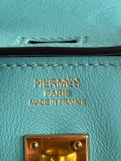 Hermes Blue Atoll Swift Gold Hardware Togo Birkin 25