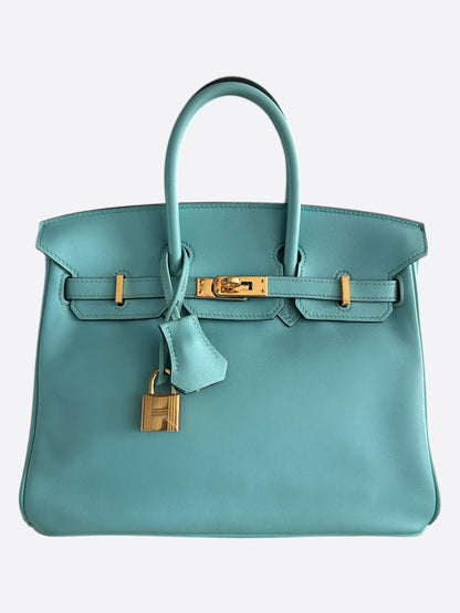 Hermes Blue Atoll Swift Gold Hardware Togo Birkin 25