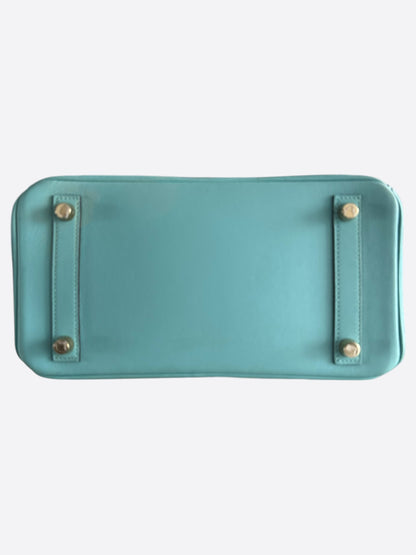 Hermes Blue Atoll Swift Gold Hardware Togo Birkin 25