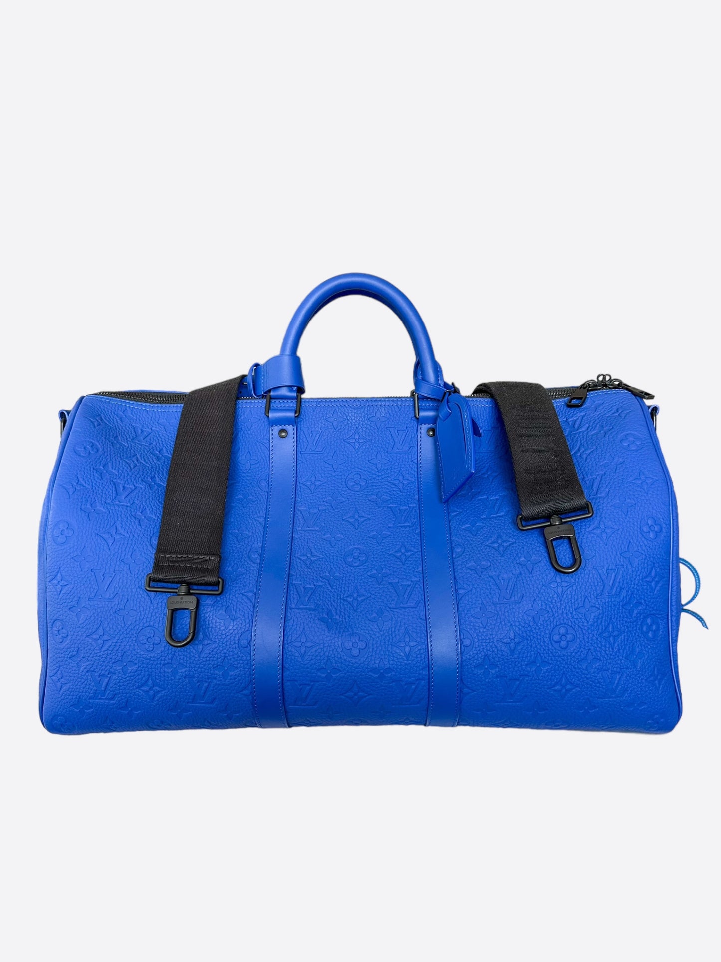 Louis Vuitton Blue Taurillon Monogram Keepall 50