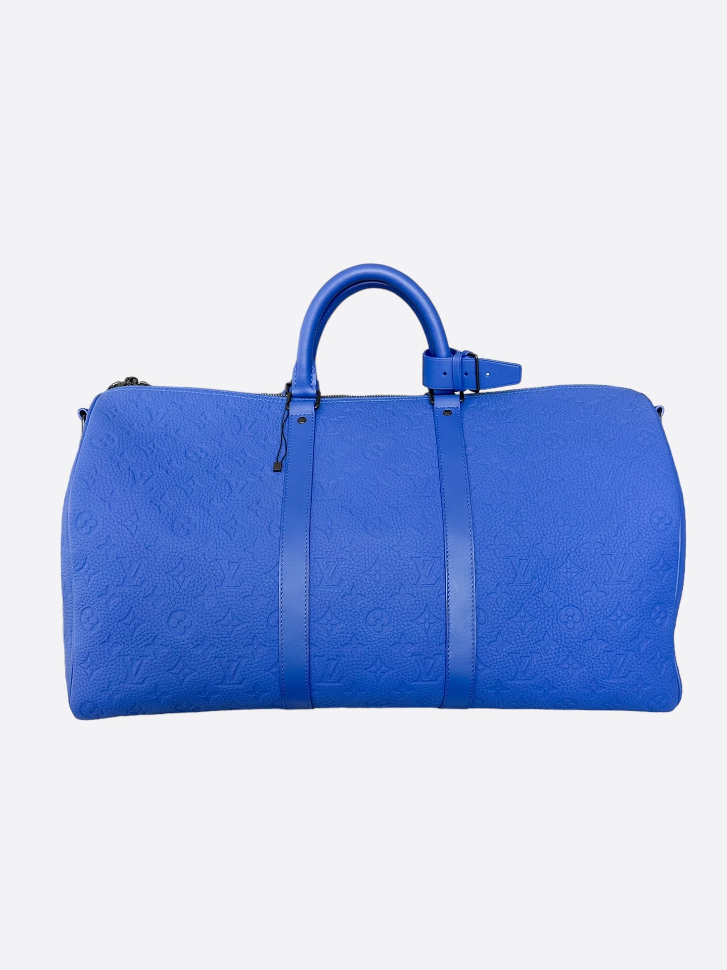 Louis Vuitton Blue Taurillon Monogram Keepall 50