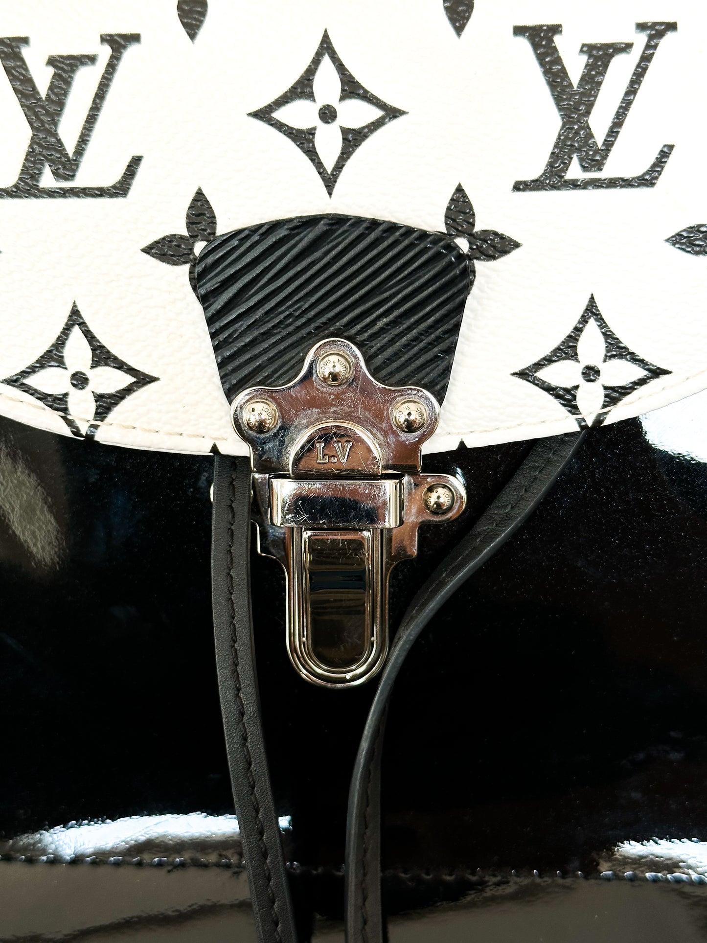 Louis Vuitton Black & White Monogram Hot Springs Backpack