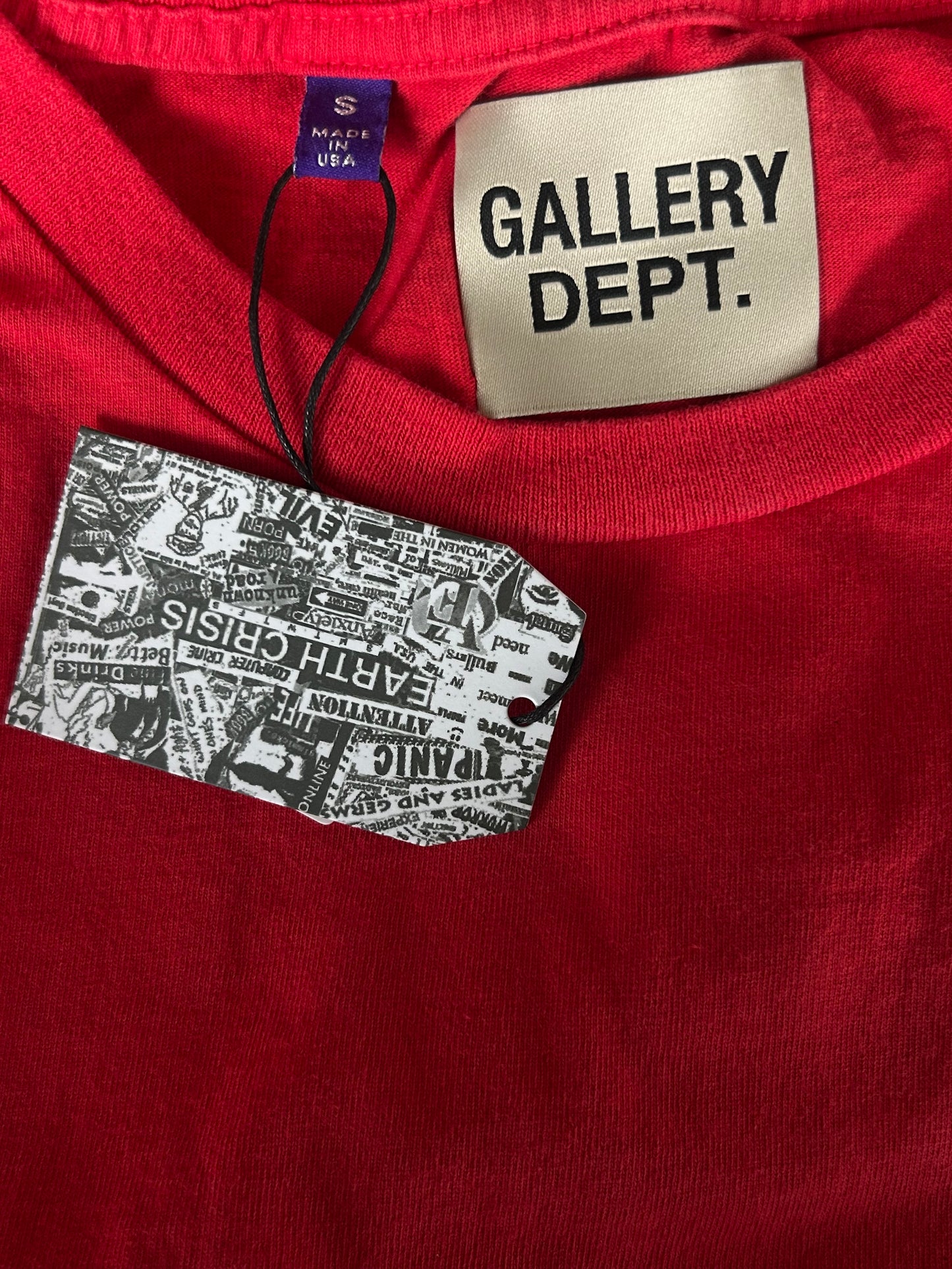 Gallery Dept Red & Black Everlast Glitter Logo T-Shirt