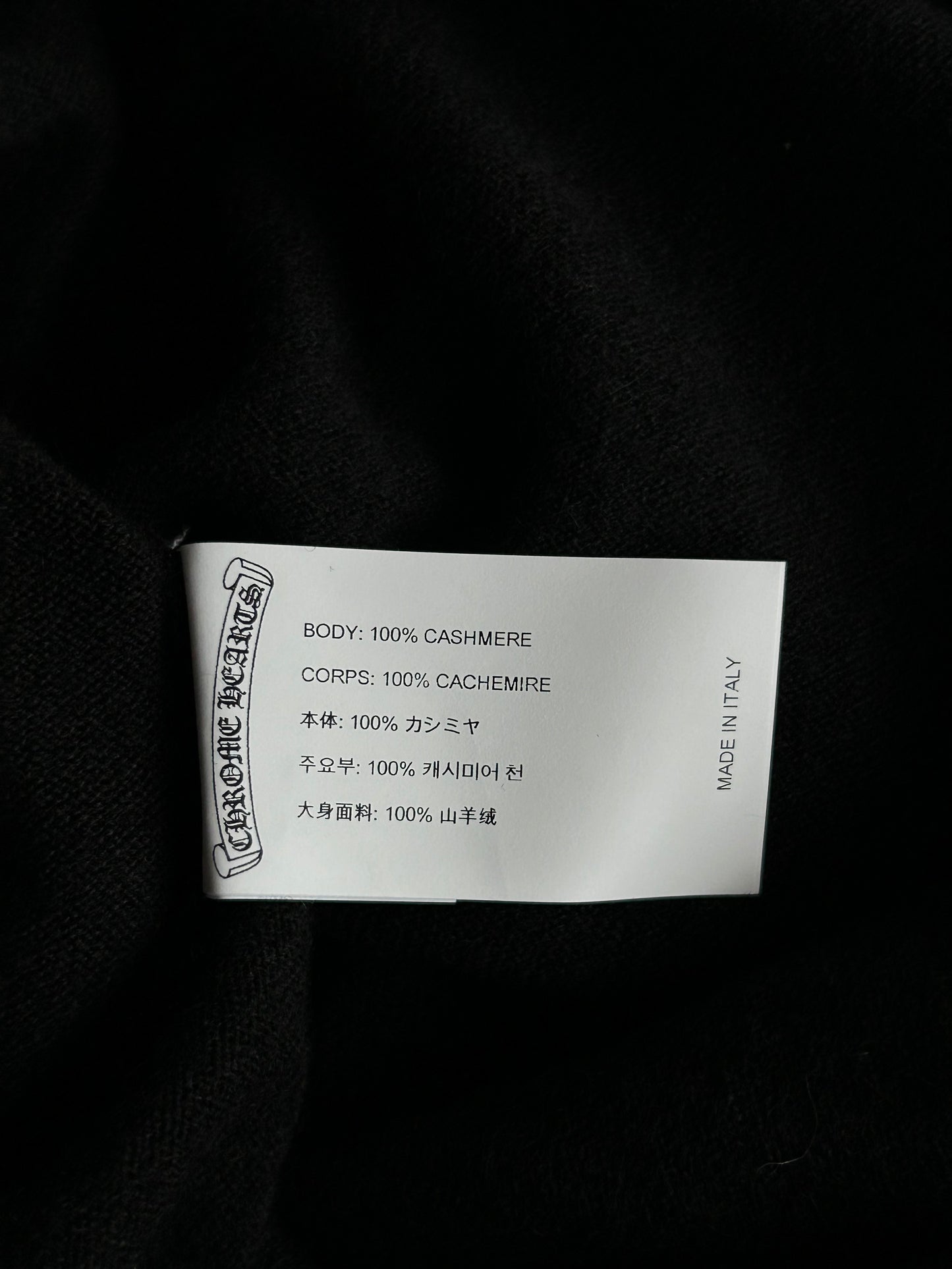 Chrome Hearts Black & Rhinestone Cross Women's Cashmere Sweater
