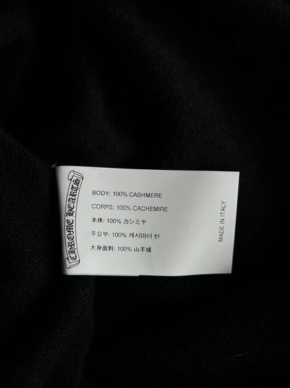 Chrome Hearts Black & Rhinestone Cross Women's Cashmere Sweater
