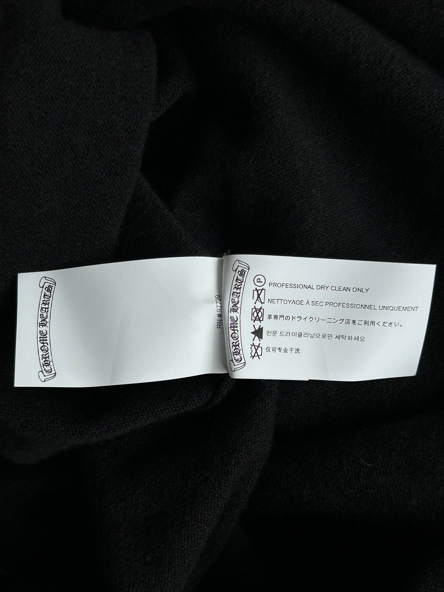 Chrome Hearts Black & Rhinestone Cross Women's Cashmere Sweater