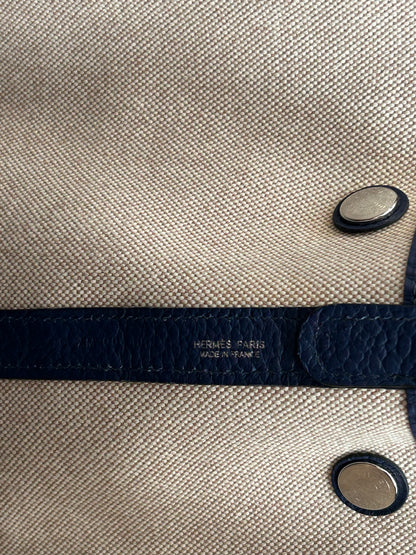 Hermes Navy & Multicolor Sea, Surf & Fun Garden Party Bag