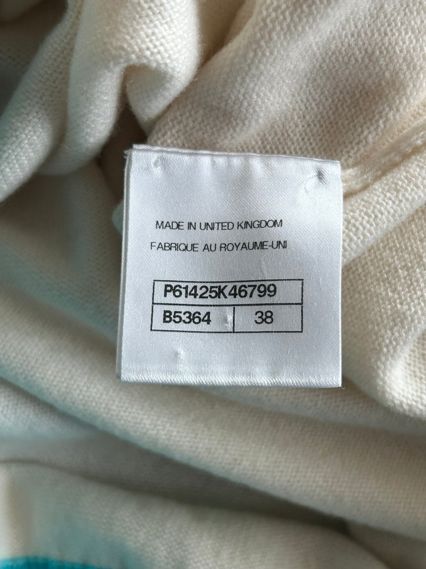 Chanel White & Turquoise La Pausa Women's Sweater