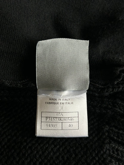 Chanel Black & White CC Logo Women's Zip Up Knít Cardigan