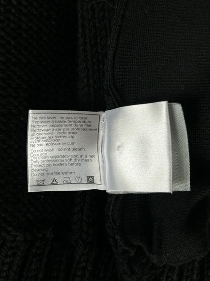 Chanel Black & White CC Logo Women's Zip Up Knít Cardigan