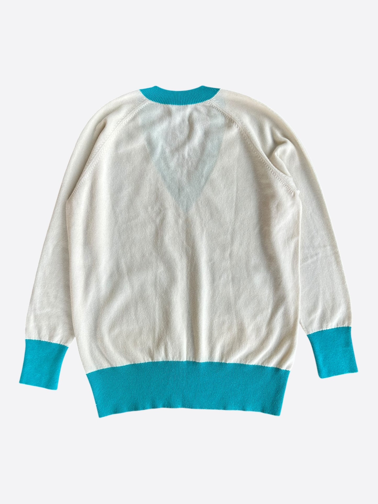 Chanel White & Turquoise La Pausa Women's Sweater