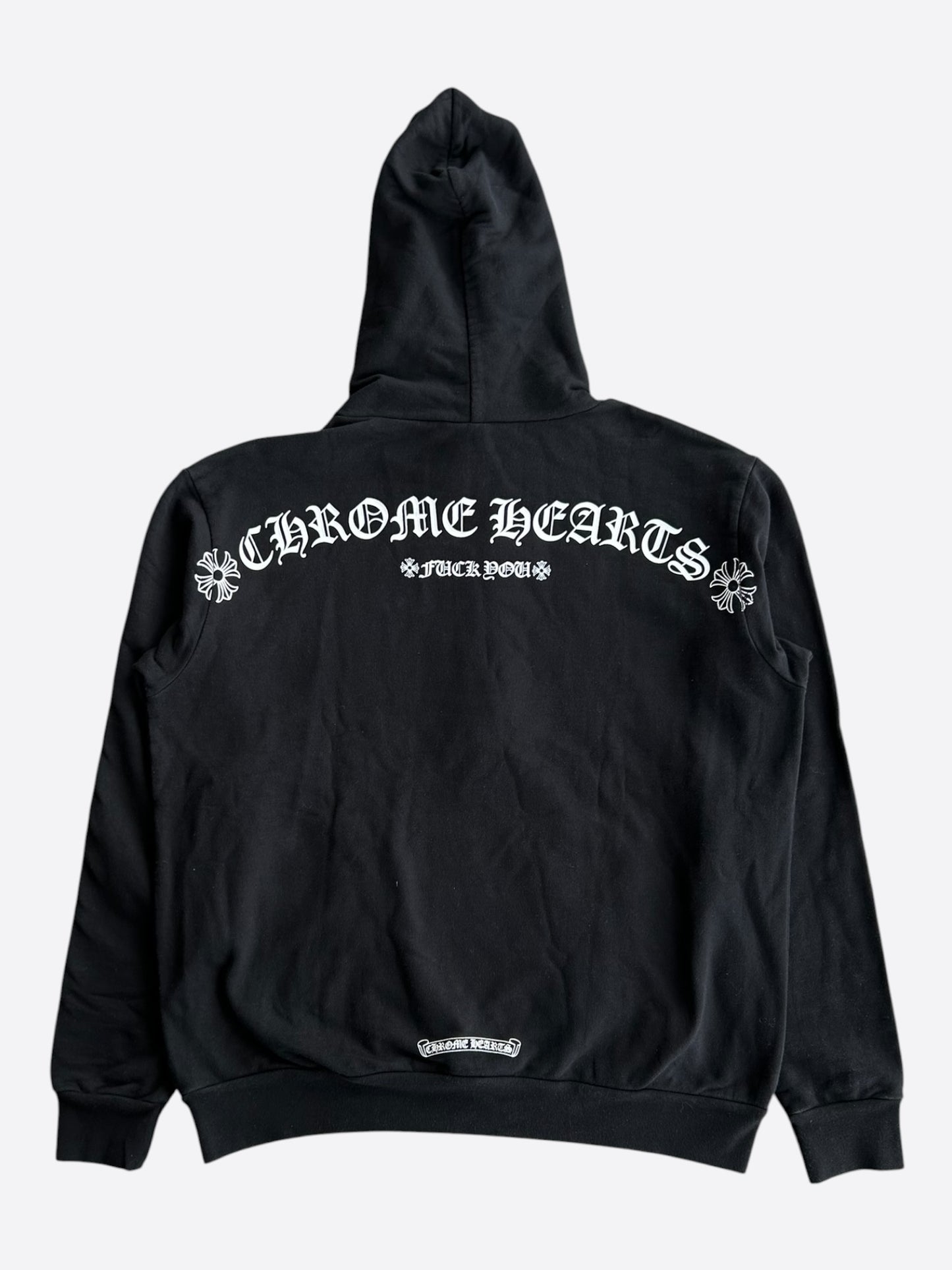 Chrome Hearts Black & White T-Bar Logo Hoodie