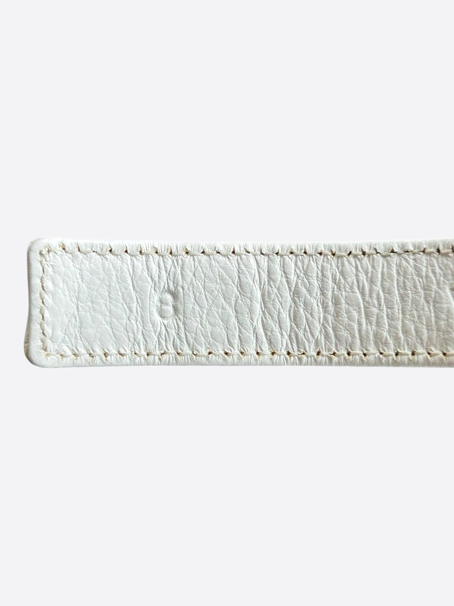 Chrome Hearts White & Rhodium Leather Snap Button Bracelet