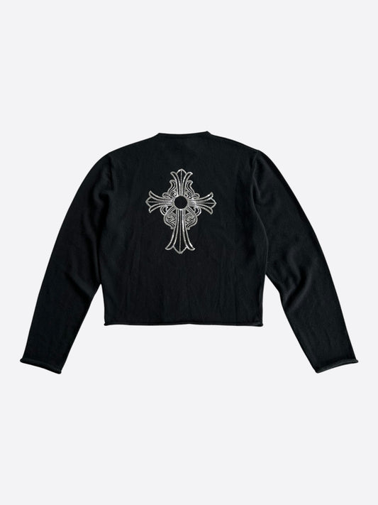 Chrome Hearts Black & Rhinestone Cross Women's Cashmere Sweater