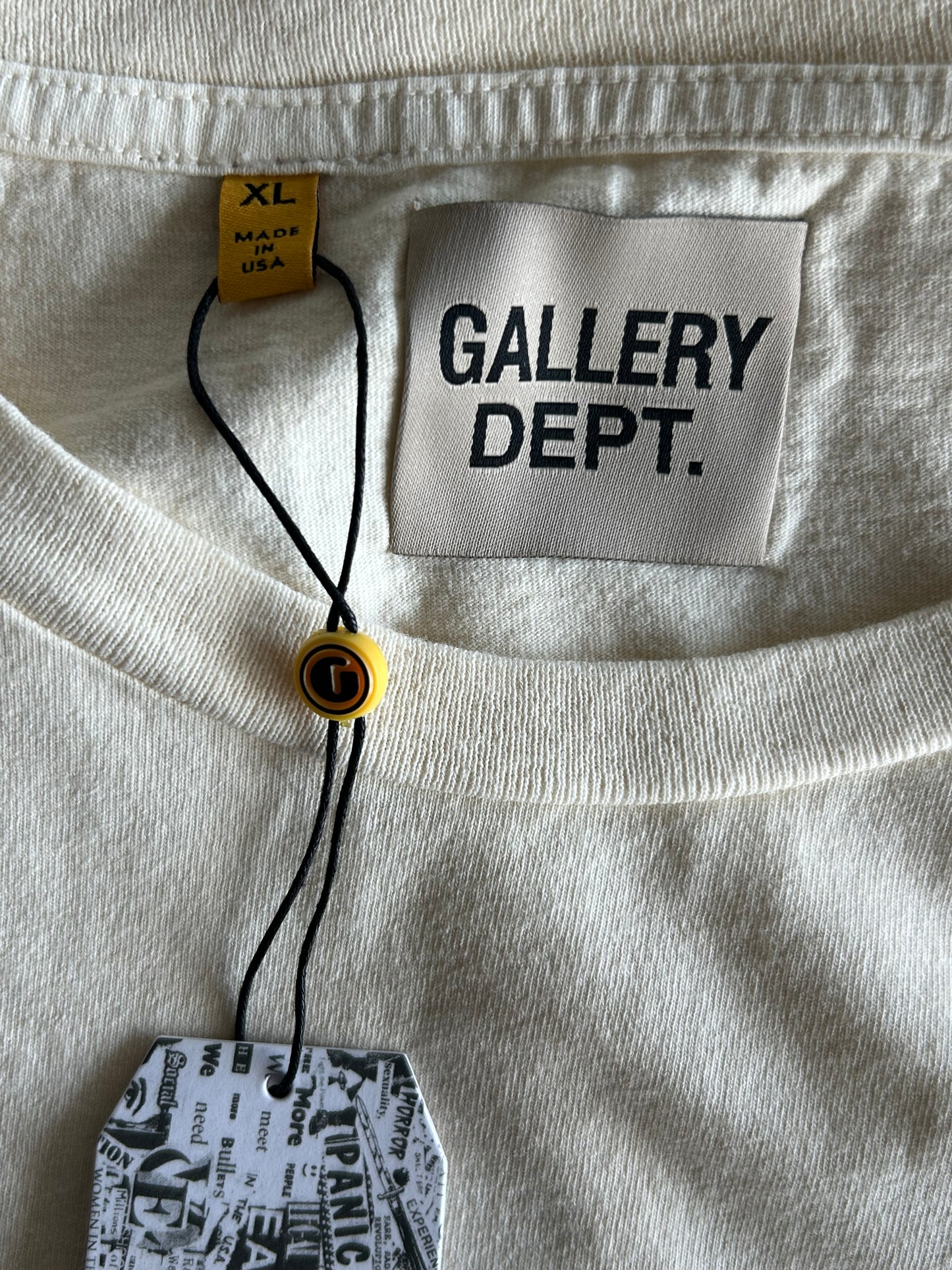Gallery Dept Cream & Black Gym T-Shirt