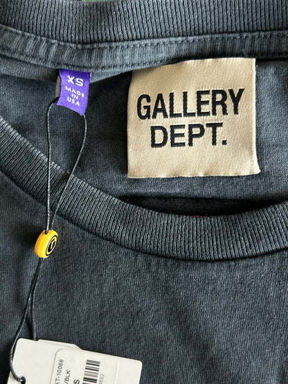 Gallery Dept Vintage Black & Blue Broken Art That Kills Glitter Logo T-Shirt