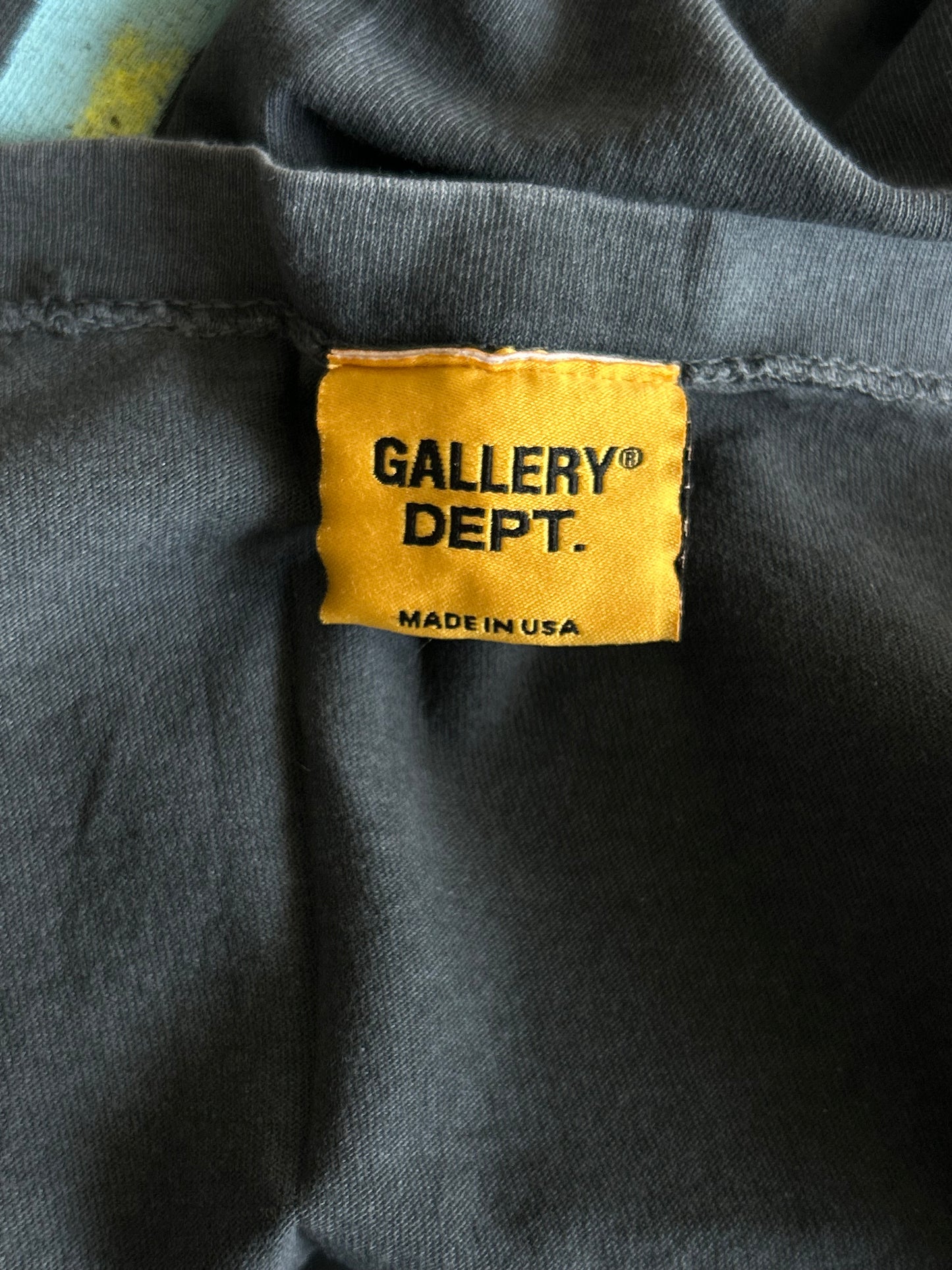 Gallery Dept Vintage Black & Blue Broken Art That Kills Glitter Logo T-Shirt