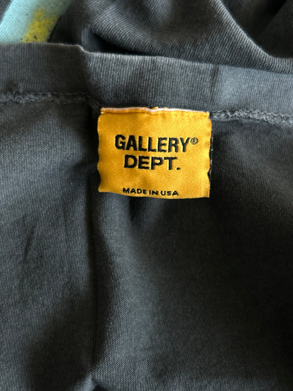 Gallery Dept Vintage Black & Blue Broken Art That Kills Glitter Logo T-Shirt