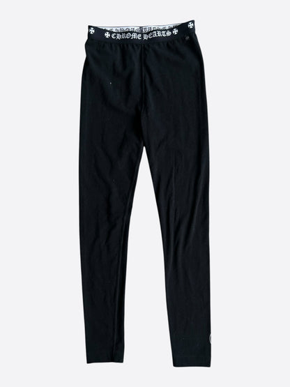 Chrome Hearts Black & White Horseshoe Logo Leggings